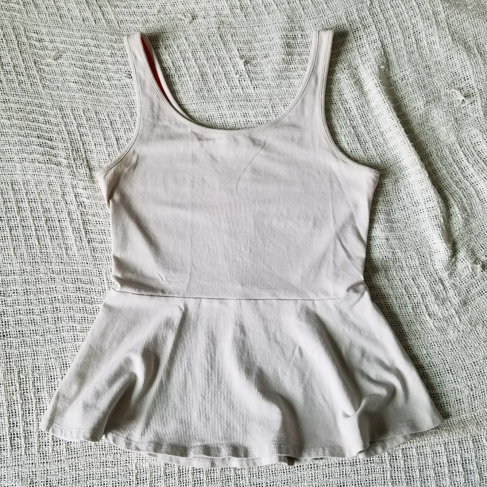 Express Tan and Orange Peplum Tank